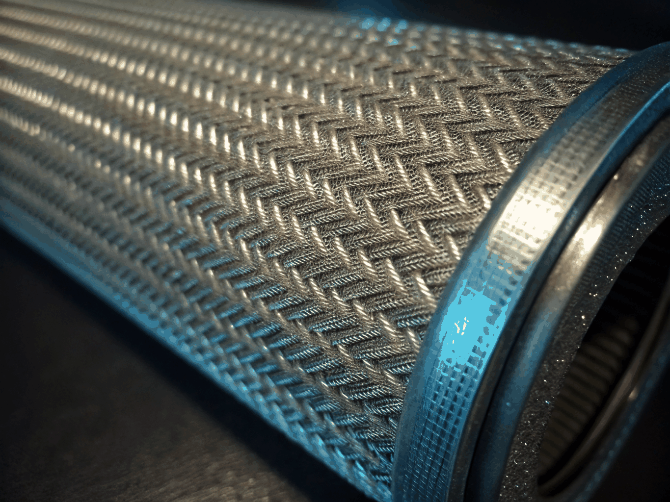 Stainless steel hydraulic filtration mesh element assembly