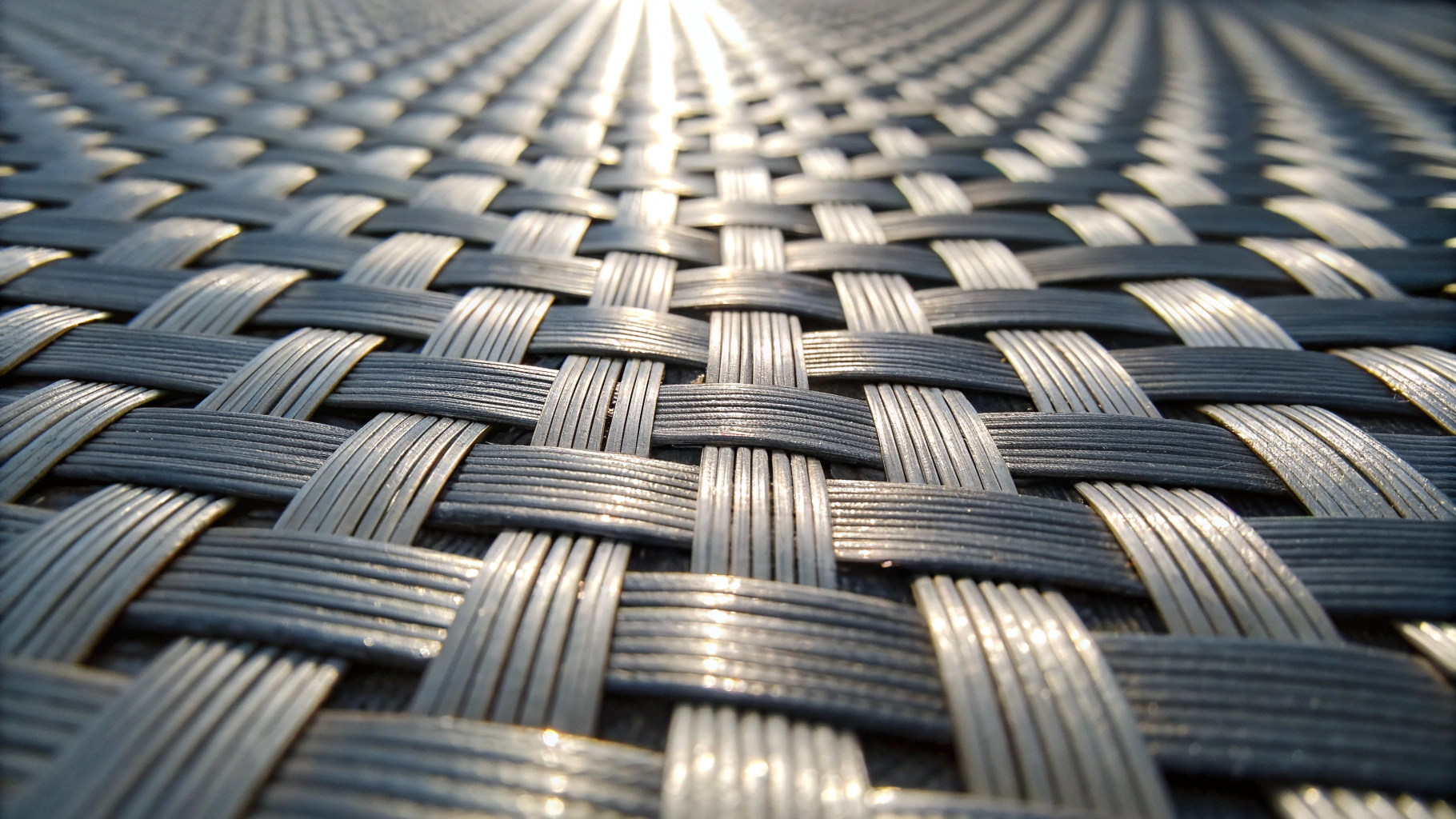 Close-up macro detail of stainless steel twilled weave wire mesh