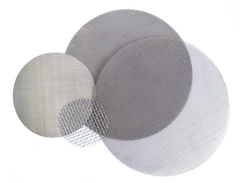Precision stamped stainless steel wire mesh filter discs