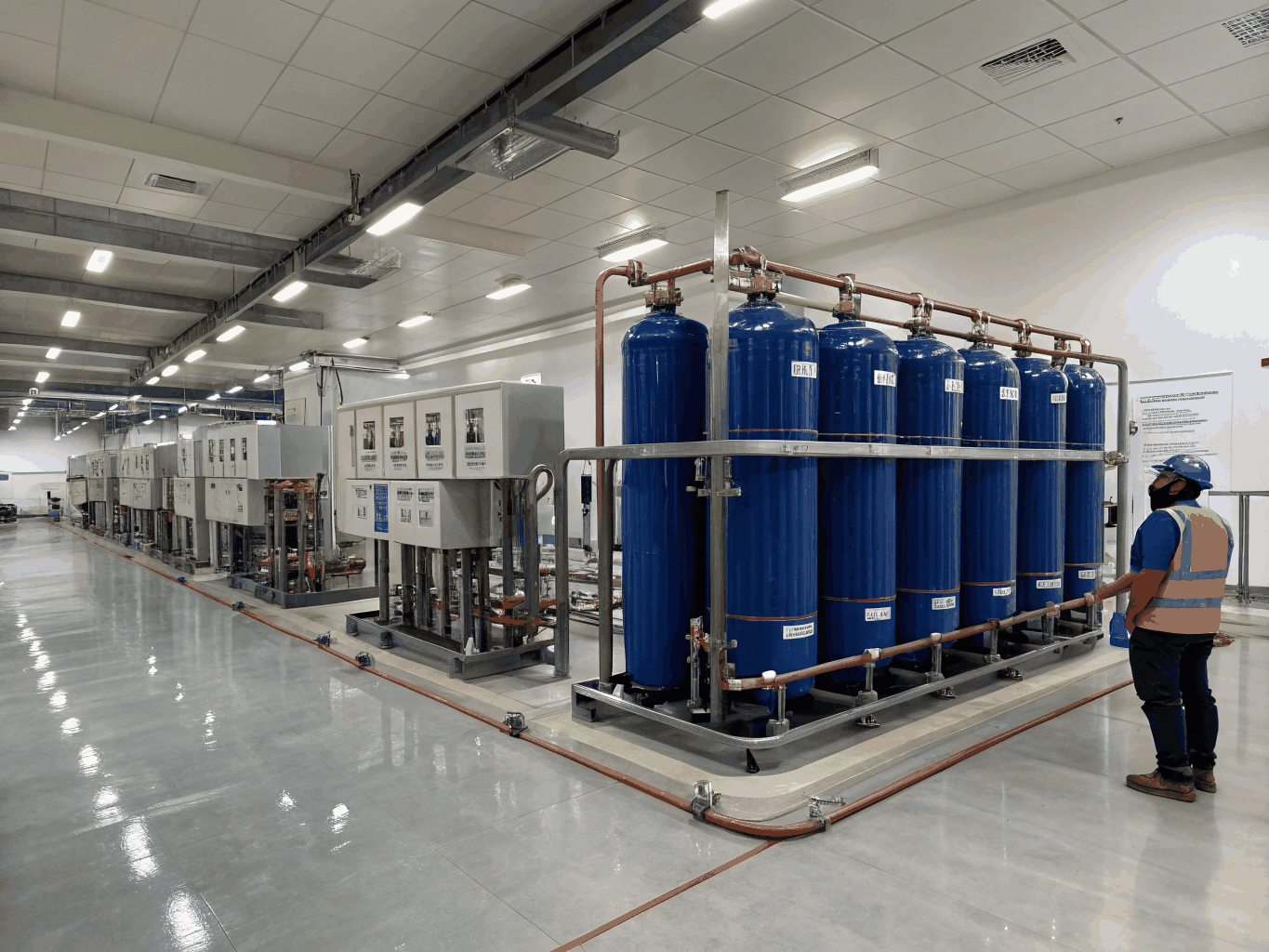 Stainless steel cylindrical filter screens used in industrial water filtration equipment
