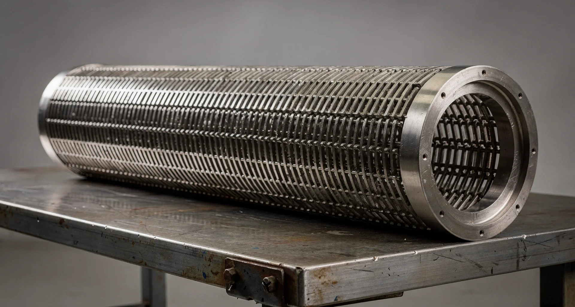 Heavy-duty axial slot wedge wire screen cylinder